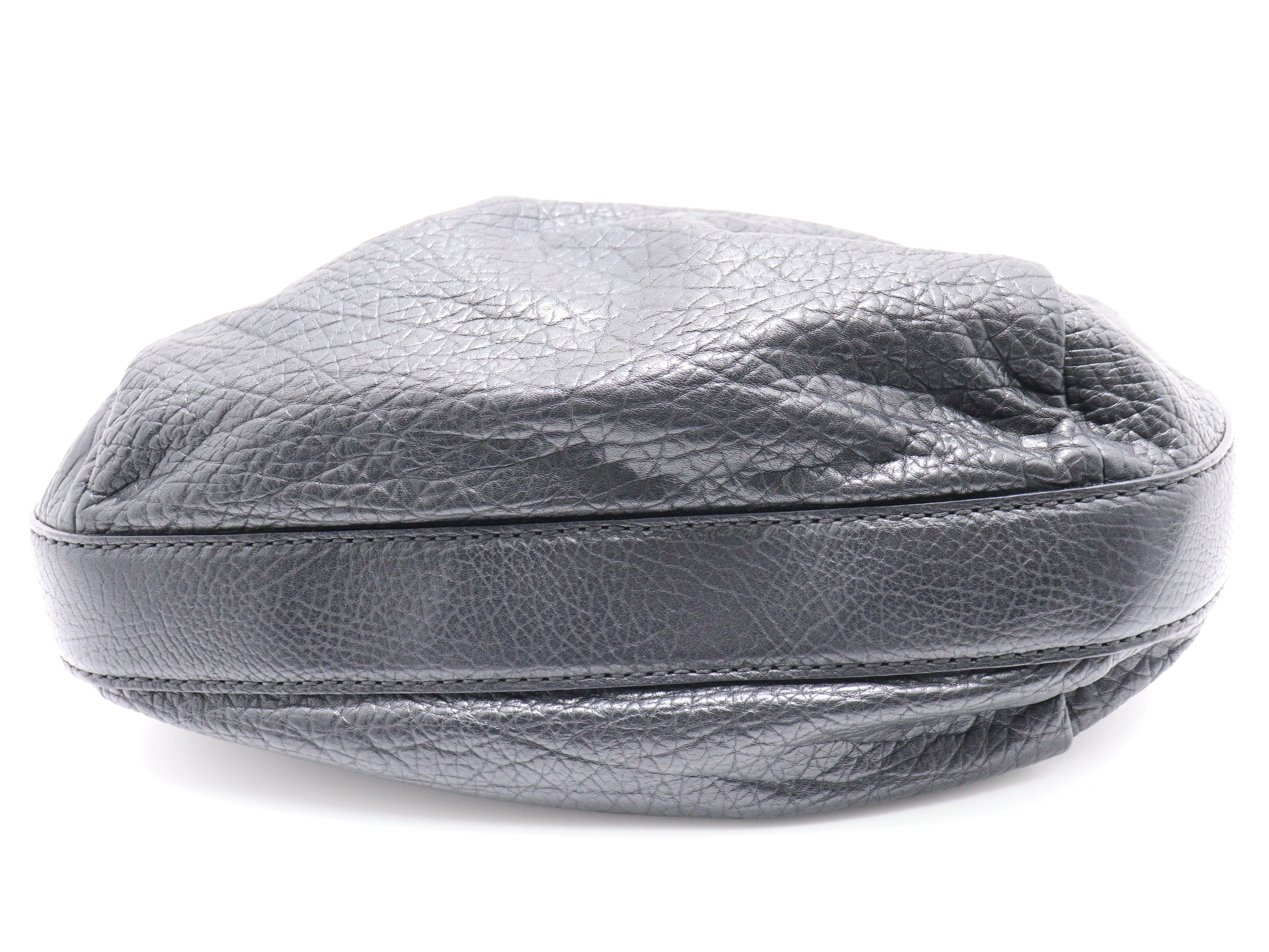 グッチ　GUCCI　バンブー ワンショルダー ブラック レザー【471】I