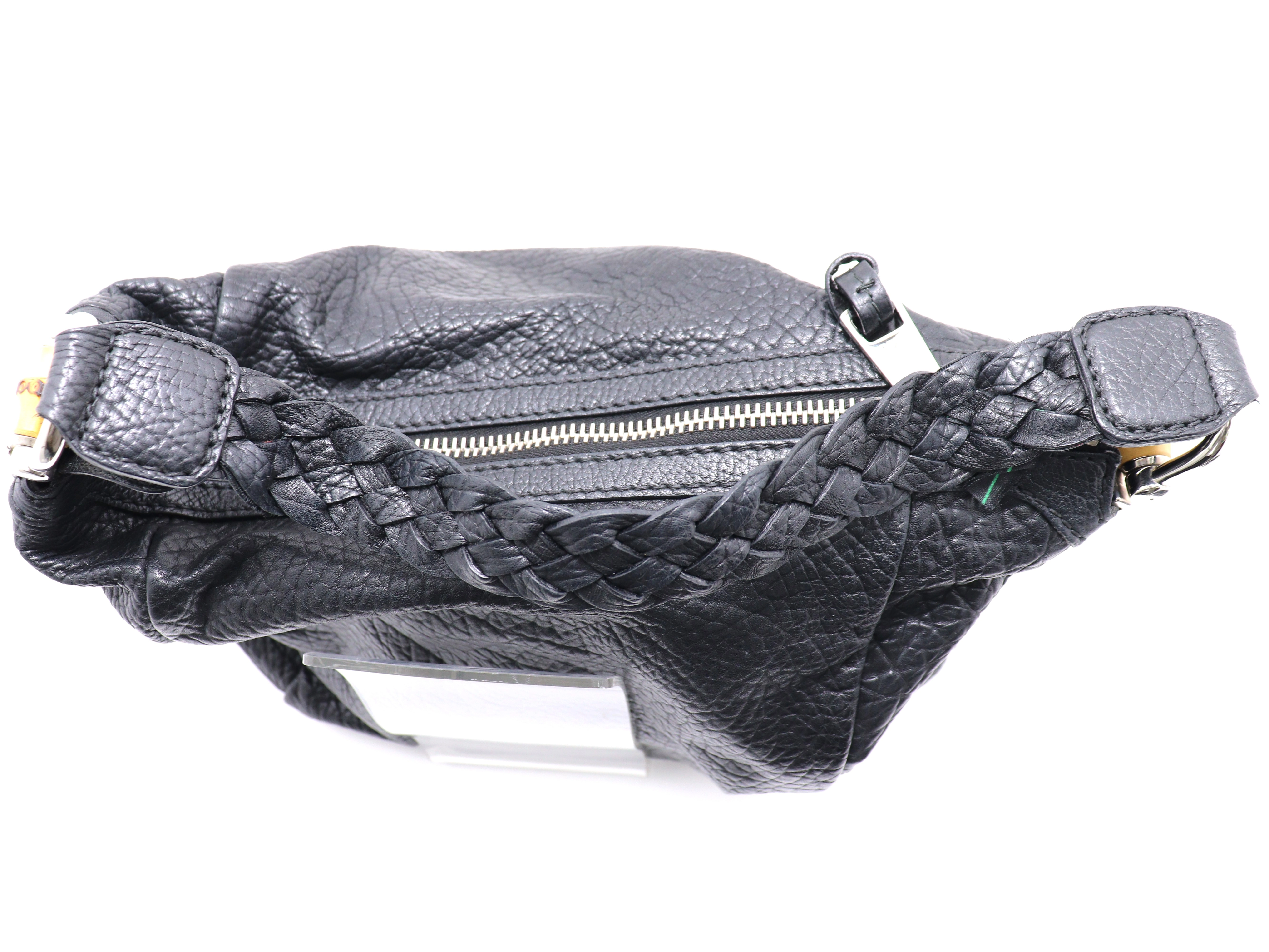 グッチ　GUCCI　バンブー ワンショルダー ブラック レザー【471】I