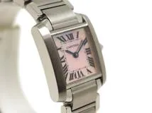 Cartier　カルティエ　時計　タンクフランセーズSM　W51028Q3　クオーツ 　ピンクシェル文字盤　SS ステンレス （2141100531150）　【200】T