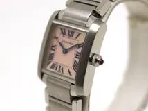 Cartier　カルティエ　時計　タンクフランセーズSM　W51028Q3　クオーツ 　ピンクシェル文字盤　SS ステンレス （2141100531150）　【200】T