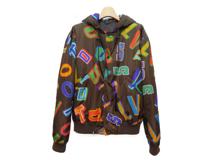 LOUIS VUITTON　ルイヴィトン　NBAレターフーテッドブルゾン　メンズ44　ブラウン/マルチカラー　ナイロン/コットン　1A90J0　 2143100339644　【432】