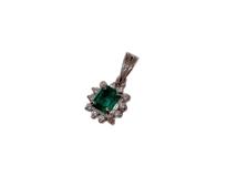 JEWELRY　ノンブランドジュエリー　トップ　PT900　E0.412ct　D　エメラルド　ダイヤモンド　約1.8g　2120000337642【208】