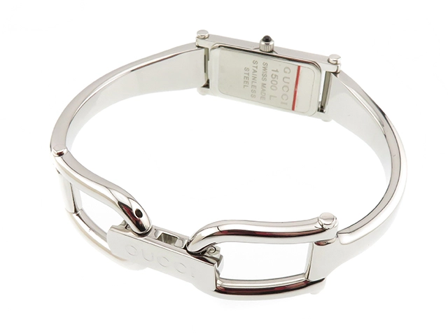 GUCCI グッチ 腕時計 1500L ステンレススチール シルバー文字盤 クオーツ【472】MN