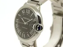 Cartier カルティエ 時計 バロンブルーLM W6920042 ブラックギヨシェ文字盤 メンズ 自動巻き SS ステンレス　（2120000214875） 【200】T