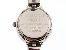 GUCCI　グッチ　バングルウォッチ　1400L　ブラック文字盤　ステンレススチール　クオーツ　レディース時計　2148103814716【207】