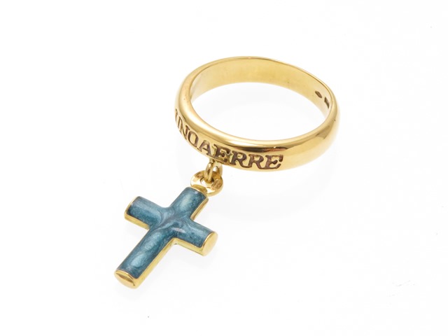 UNOAERRE ウノアエレ リング 指輪 イエローゴールドK18 クロス