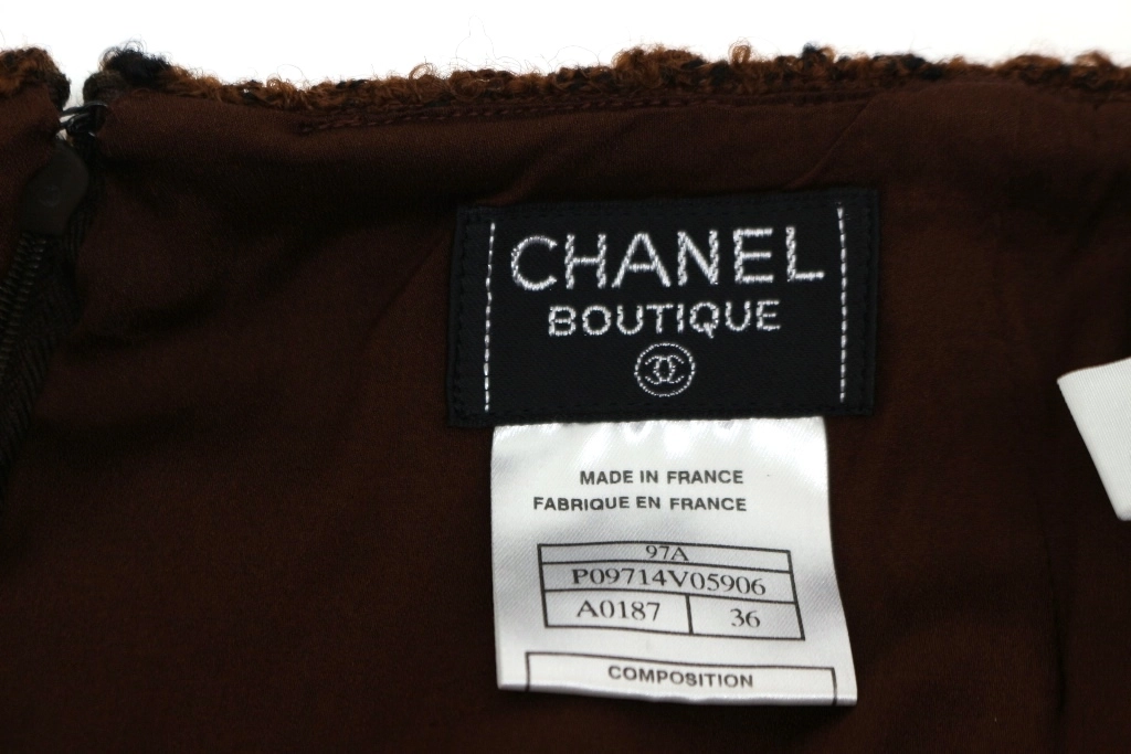 CHANEL シャネル ツイードスカート レディース36 ブラウン ウール P09714V05906 （2143700192168）【200】