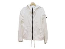 STONE ISLAND　ストーンアイランド　フーデッドブルゾン　メンズL　ホワイト　コットン/ポリウレタン　33684　2148103721076　【432】