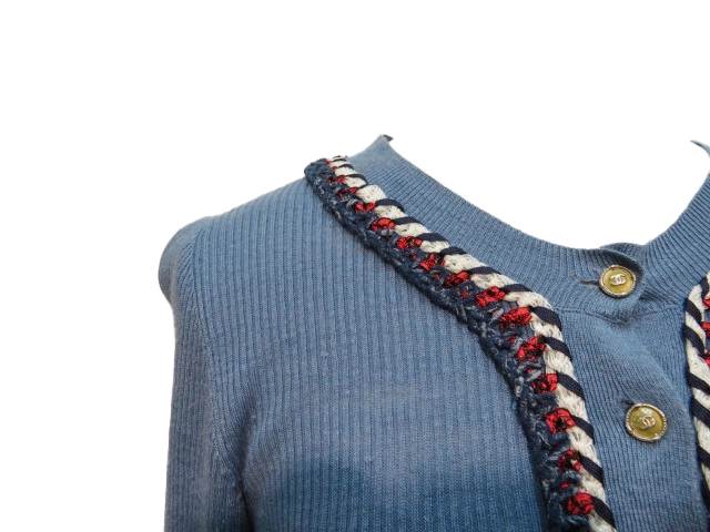 CHANEL　シャネル　ニット　レディース34　ブルー　リネン/レーヨン　P45347K04797　2148103721120　【432】