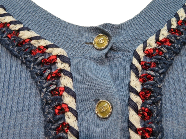 CHANEL　シャネル　ニット　レディース34　ブルー　リネン/レーヨン　P45347K04797　2148103721120　【432】