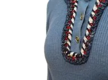 CHANEL　シャネル　ニット　レディース34　ブルー　リネン/レーヨン　P45347K04797　2148103721120　【432】