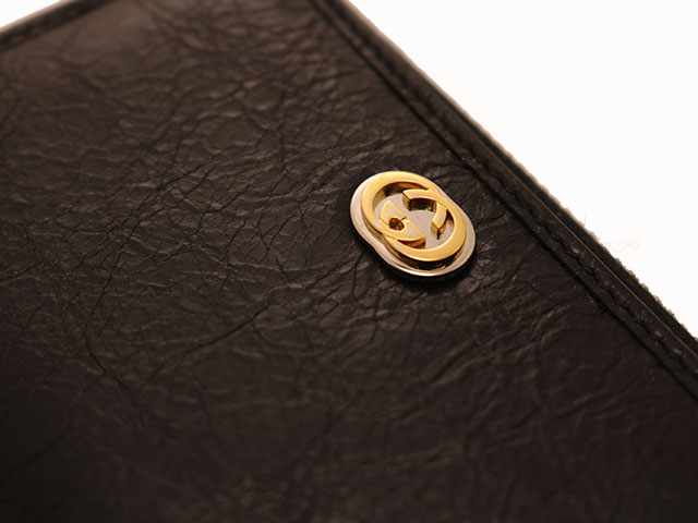 GUCCI ｸﾞｯﾁ ｲﾝﾀｰﾛｯｷﾝｸﾞG ｺｲﾝｹｰｽ ﾌﾞﾗｯｸ ﾚｻﾞｰ 581530 【433】 の