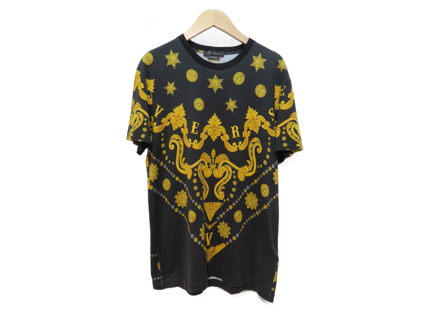 VERSACE ヴェルサーチ メデューサTシャツ メンズXS ブラック/イエロー  