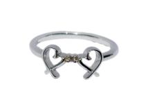 TIFFANY&CO ティファニー ジュエリー　ダブルラヴィングハートＲ　リング　指輪　SV　1PD　約1.7g　#13.5　2148103906671【208】