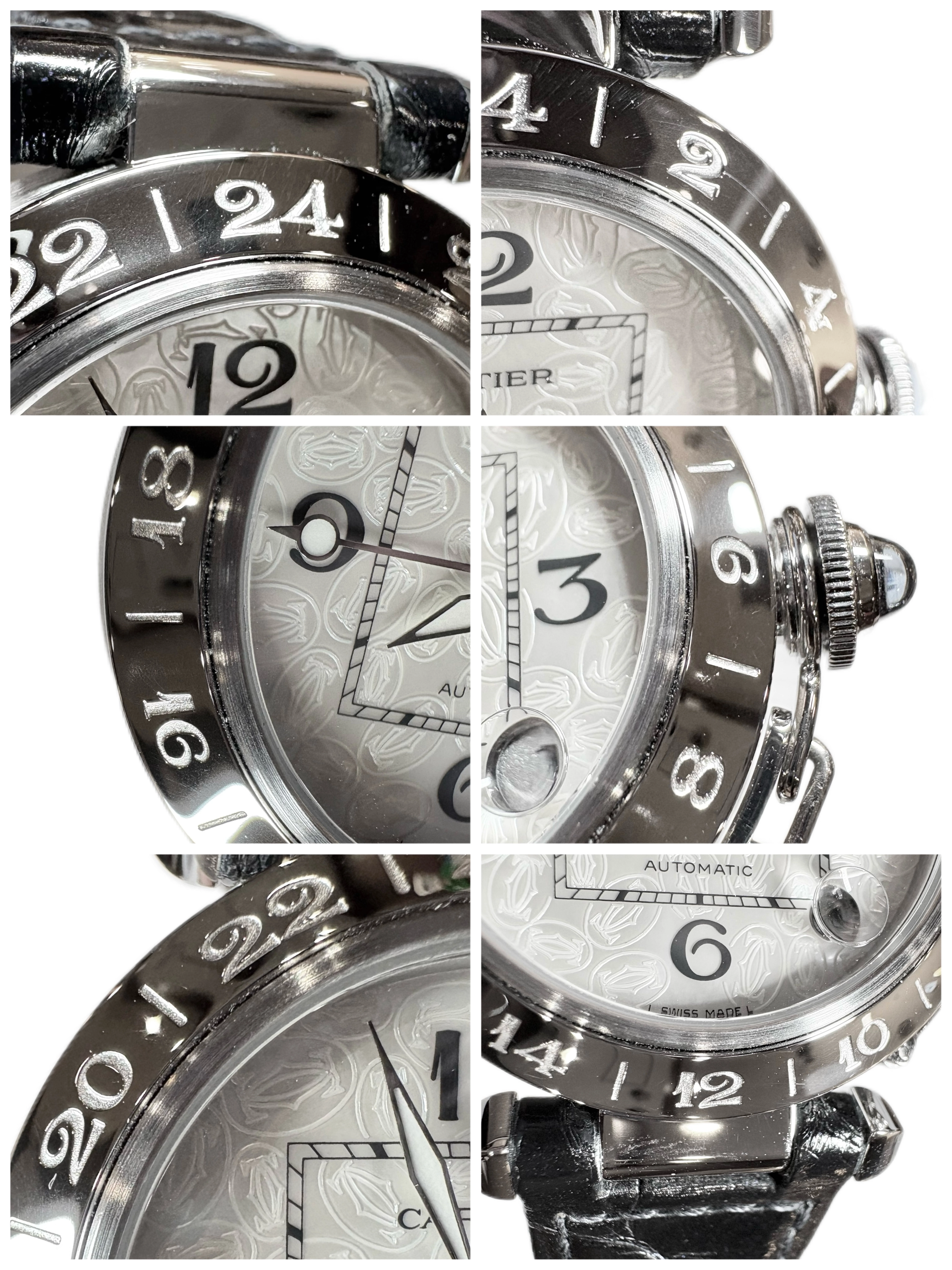 CARTIER カルティエ パシャC 2004年クリスマス限定 ホワイトシェル ステンレス/革 W3107199 メンズ 自動巻き 2143200633895 【432】