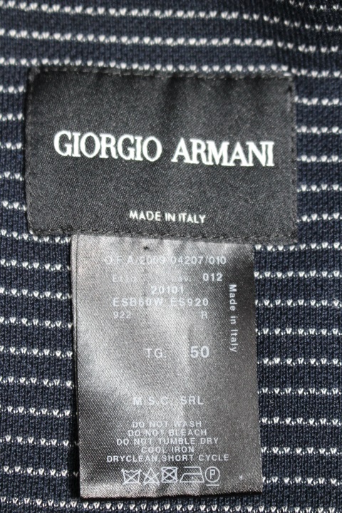 GIORGIO ARMANI　ジョルジオアルマーニ　衣類　ジップアップジャケット　ブルゾン　メンズ50　ネイビー　コットン　2143200491082　 【200】