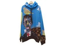 LOUIS VUITTON　ルイヴィトン　パーカー　子供時代から続く､永遠の記憶　メンズXL　ブルー/ブラウン　コットン　RM232 AUR HPN80W　2147100538113　【432】