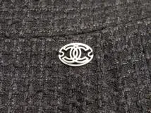CHANEL　シャネル　ツイードスカート　レディース34　ブラック　シルク/リネン　P35435V25220　2148103748578　【432】