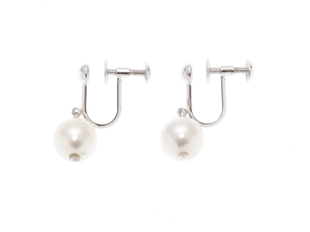 JEWELRY　ノンブランドジュエリー　イヤリング　ホワイトゴールドK14　パール　約3.0ｇ【430】2147100496673