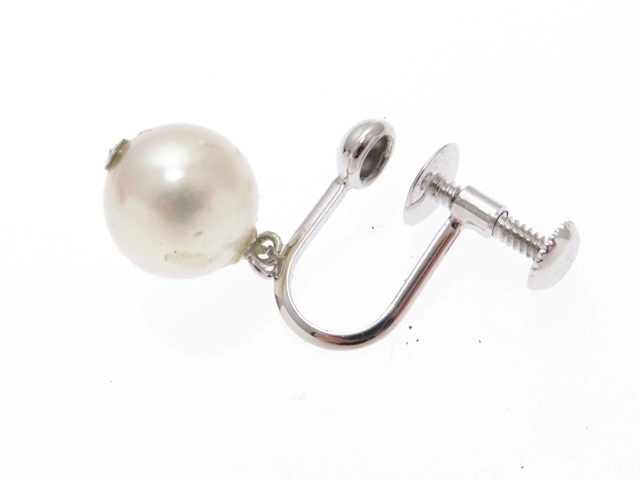 JEWELRY　ノンブランドジュエリー　イヤリング　ホワイトゴールドK14　パール　約3.0ｇ【430】2147100496673