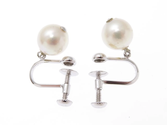 JEWELRY　ノンブランドジュエリー　イヤリング　ホワイトゴールドK14　パール　約3.0ｇ【430】2147100496673