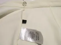 GUCCI　グッチ　ライントリムミニスカート　レディースL　オフホワイト/ネイビー/レッド　ナイロン　410419-X5741　2148103748905　【432】