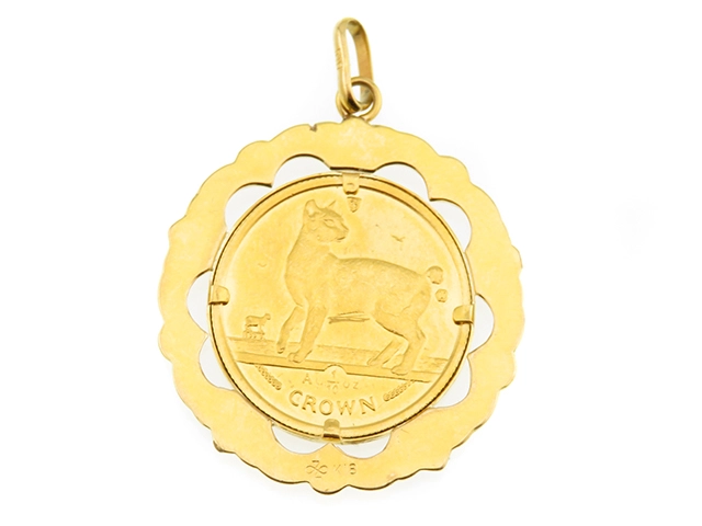 【受注生産品】 JEWELRY ジュエリー トップ 1994年製 K24 マン島キャットコイン アクセサリー