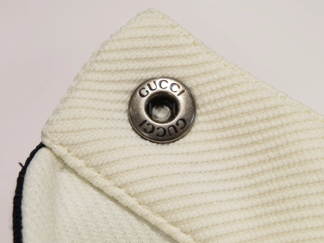 GUCCI　グッチ　ライントリムミニスカート　レディースL　オフホワイト/ネイビー/レッド　ナイロン　410419-X5741　2148103748905　【432】