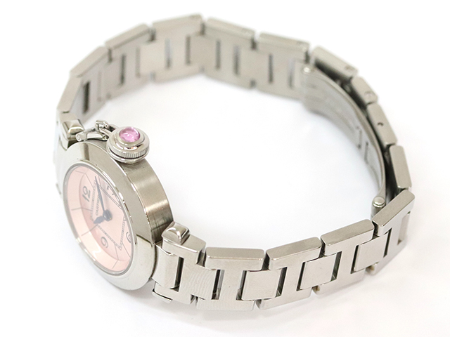 Cartier カルティエ ミス パシャ 腕時計 クオーツ ピンク文字盤 ラウンドフェイス SS レディース 【431】2148103263958