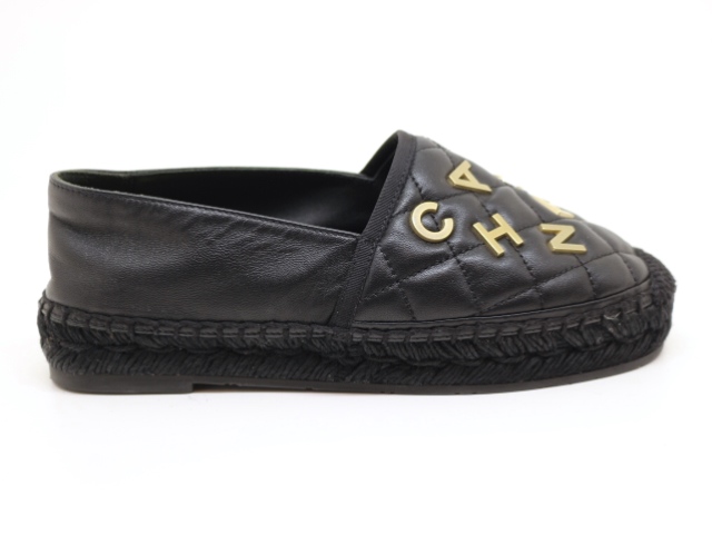 CHANEL シャネル フラットシューズ レディース36 ブラック GP