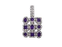 JEWELRY　ノンブランドジュエリー　トップ　18金　アメジスト1.40ct　ダイヤモンド0.65ct　約5.8g【471】IK