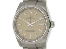 2025年10月保証書付　ROLEX　ロレックス　時計　オイスターパーペチュアル　124200　メンズ　自動巻き　SS　ベージュ文字盤　ランダムシリアル【431】2148103947391