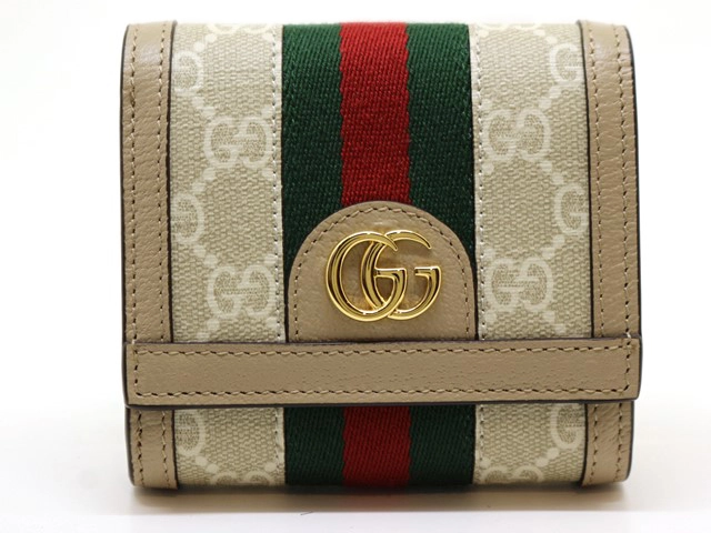 GUCCI グッチ オフィディア GGカードケースウォレット ベージュ/ホワイト PVC/レザー 598662 2143100474796【200】  の購入なら「質」の大黒屋（公式）