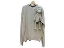LOUIS VUITTON　ルイヴィトン　ステッチドテディプルオーバー　メンズXL　ベージュ　コットン/ポリエステル　1A8P42　2143000522580　【200】