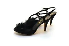 ⭐️未使用級⭐️　CHANEL　シャネル　カメリア　パンプス　Vibram　黒 CHANEL シャネル 靴 カメリアTスラップ パンプス ヒール 36