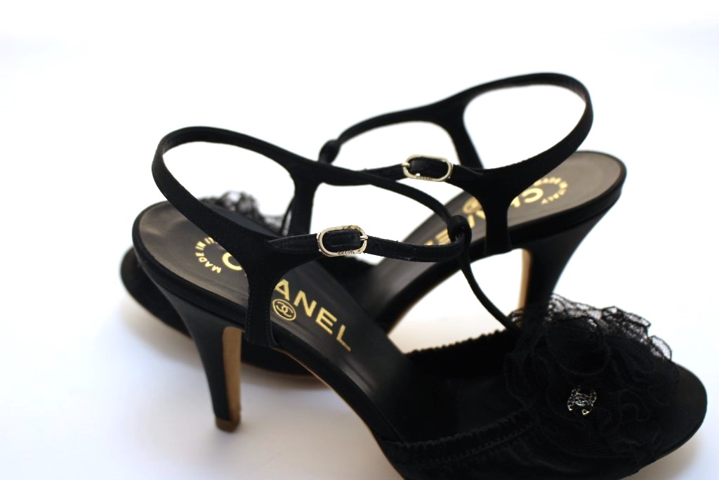 CHANEL シャネル 靴 カメリアTスラップ パンプス ヒール 36