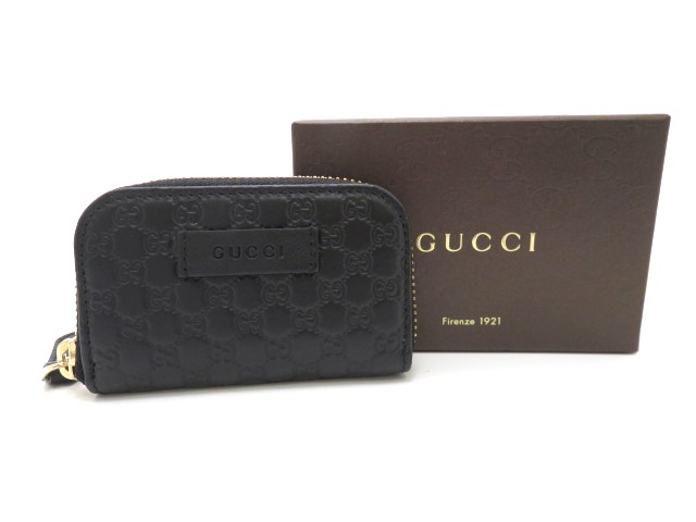 【箱付き】GUCCI グッチ コインケース マイクロシマ 黒 ブラック 小銭入れ グッチシマ グッチ コインケース 小銭入れ メンズ 革 レディース