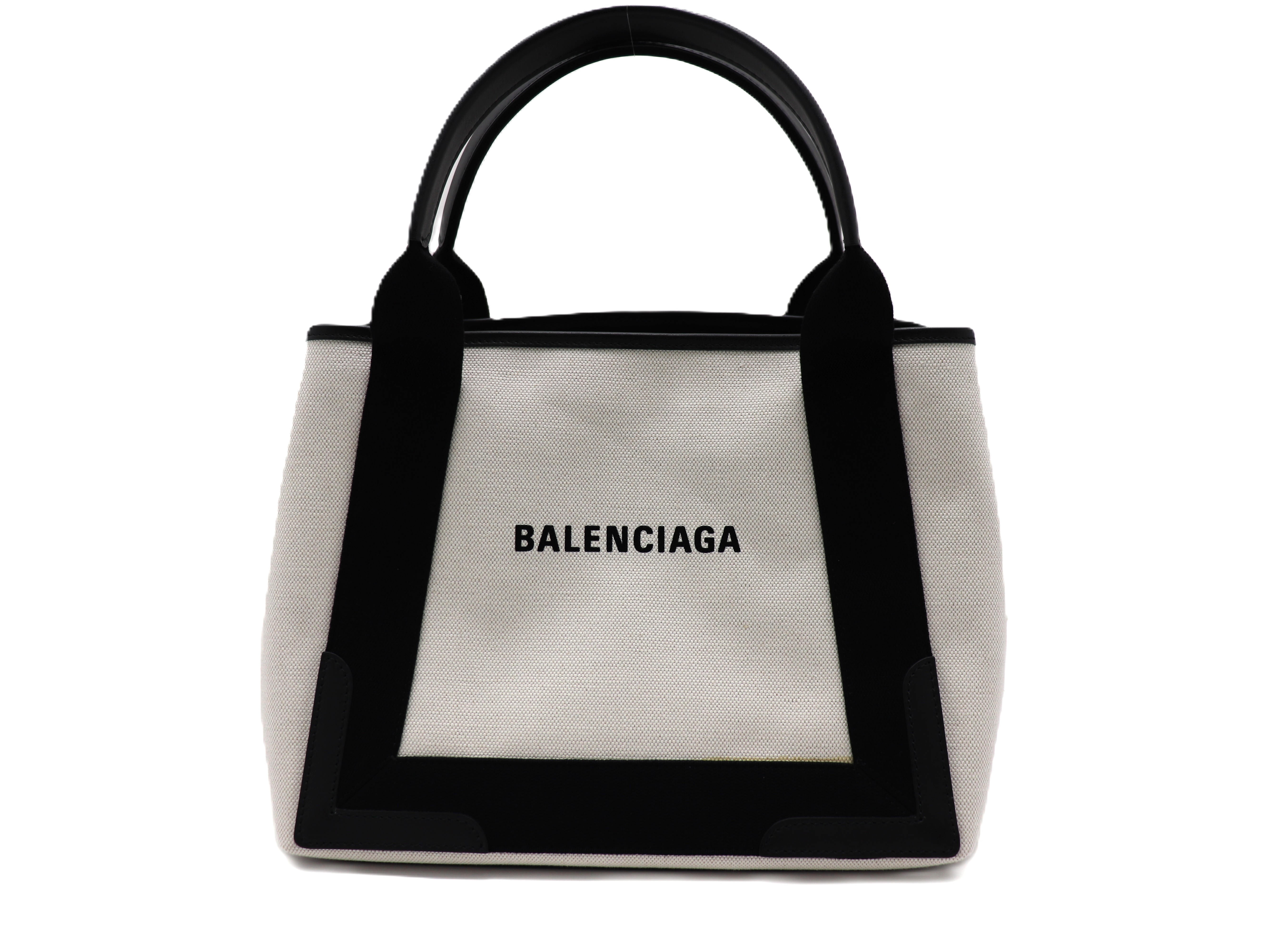 BALENCIAGA バレンシアガ ネイビーカバスS ナチュラル/ブラック