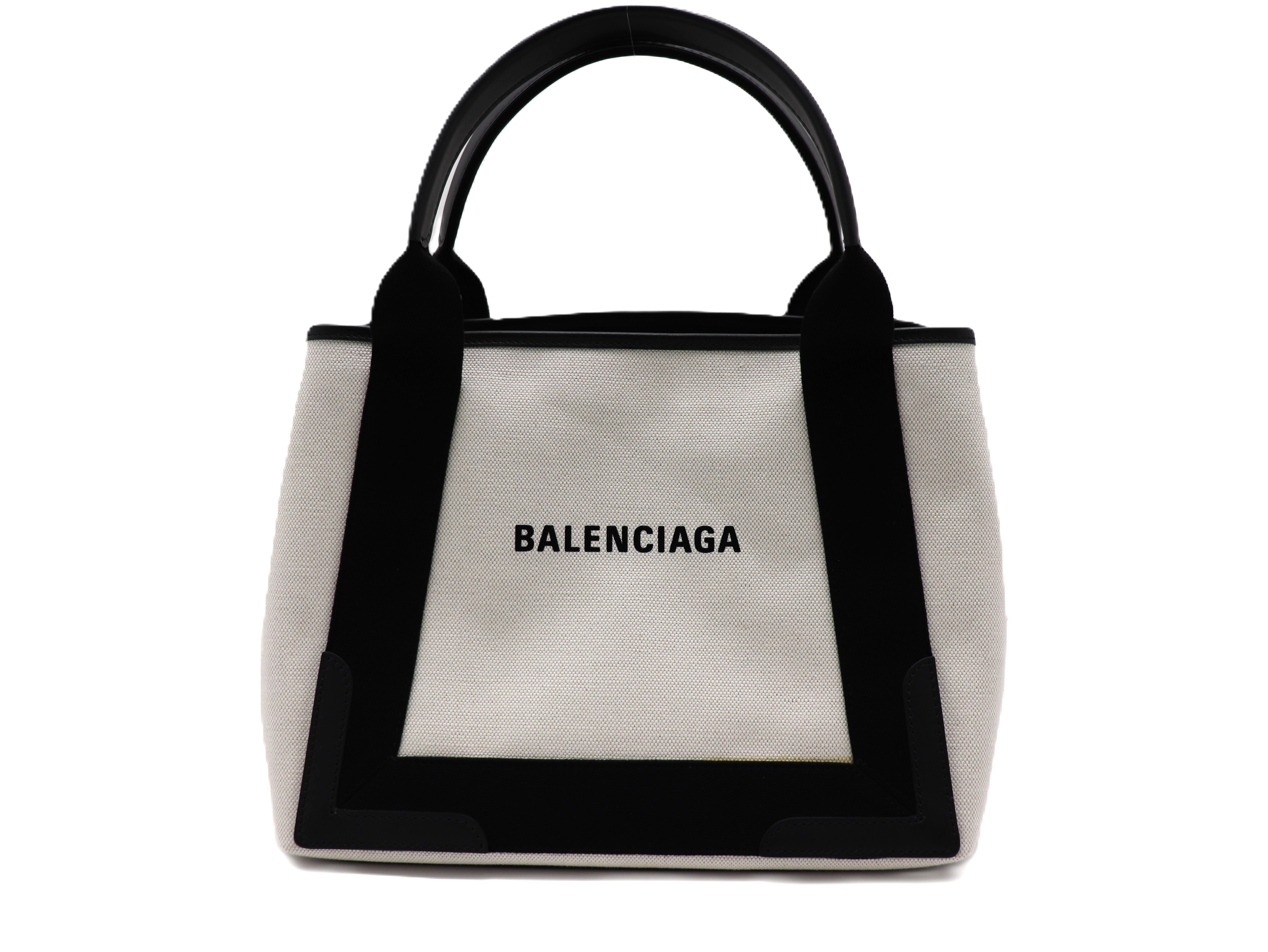 BALENCIAGA バレンシアガ ネイビーカバスS ナチュラル/ブラック