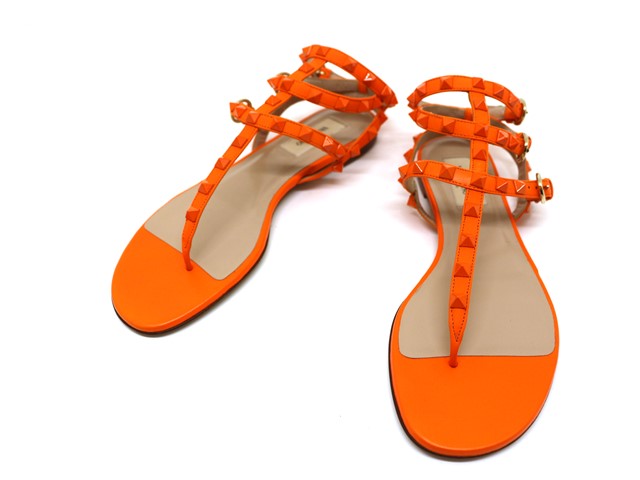 VALENTINO バレンチノ 靴 ロックスタッズ フラットサンダル レディース