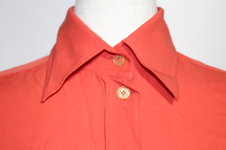 HERMES エルメス トップス シャツ レディース36 オレンジ シルク