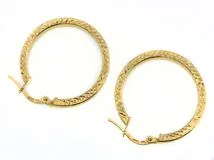 JEWELRY　ジュエリー　フープピアス　K18イエローゴールド　約2.3g　2143700191543【207】