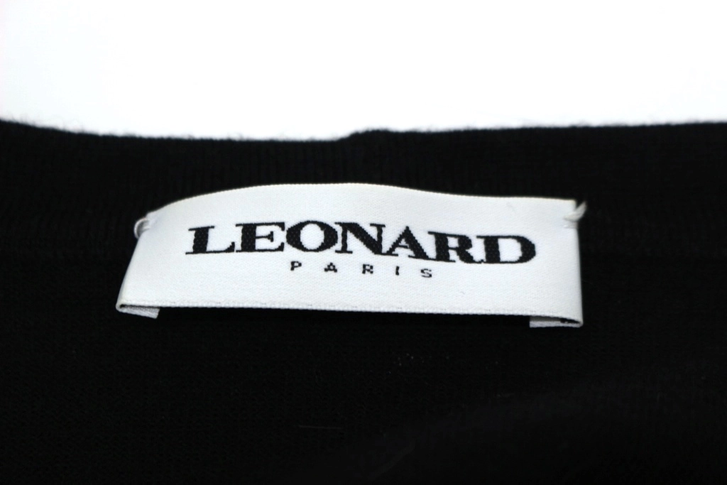 LEONARD レオナール ボトル柄カーディガン ブラック/マルチカラー シルク （2143200587617）【200】