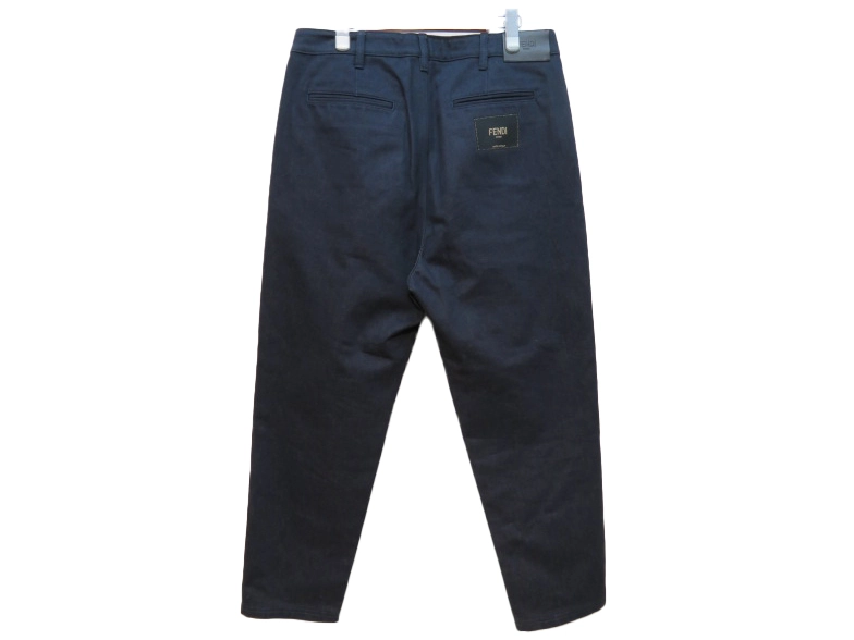 FENDI フェンディ ロゴパッチジーンズ メンズ33/34 ネイビー デニム FLP287 AIZB 2143200600798 【432】