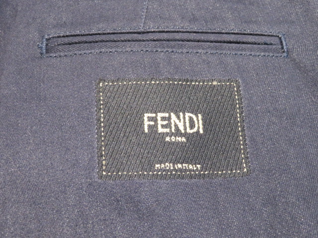 FENDI フェンディ ロゴパッチジーンズ メンズ33/34 ネイビー