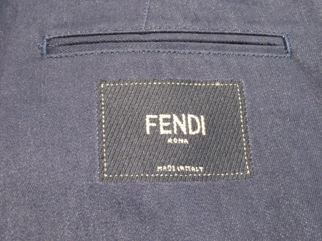 FENDI フェンディ ロゴパッチジーンズ メンズ33/34 ネイビー デニム FLP287 AIZB 2143200600798 【432】