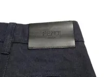 FENDI　フェンディ　ロゴパッチジーンズ　メンズ33/34　ネイビー　デニム　FLP287 AIZB　2143200600798　【432】