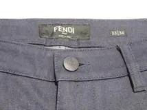 FENDI　フェンディ　ロゴパッチジーンズ　メンズ33/34　ネイビー　デニム　FLP287 AIZB　2143200600798　【432】