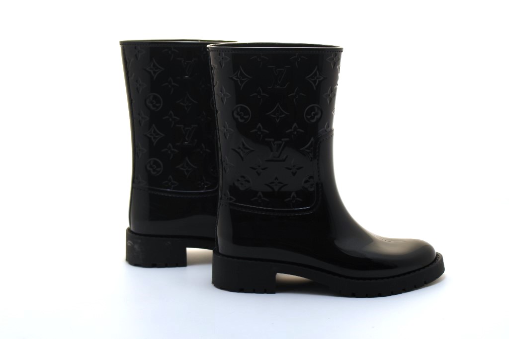 LOUIS VUITTON ドロップス ブーツ ブラック　長靴 LOUIS VUITTON ルイヴィトン ドロップスライン レインブーツ