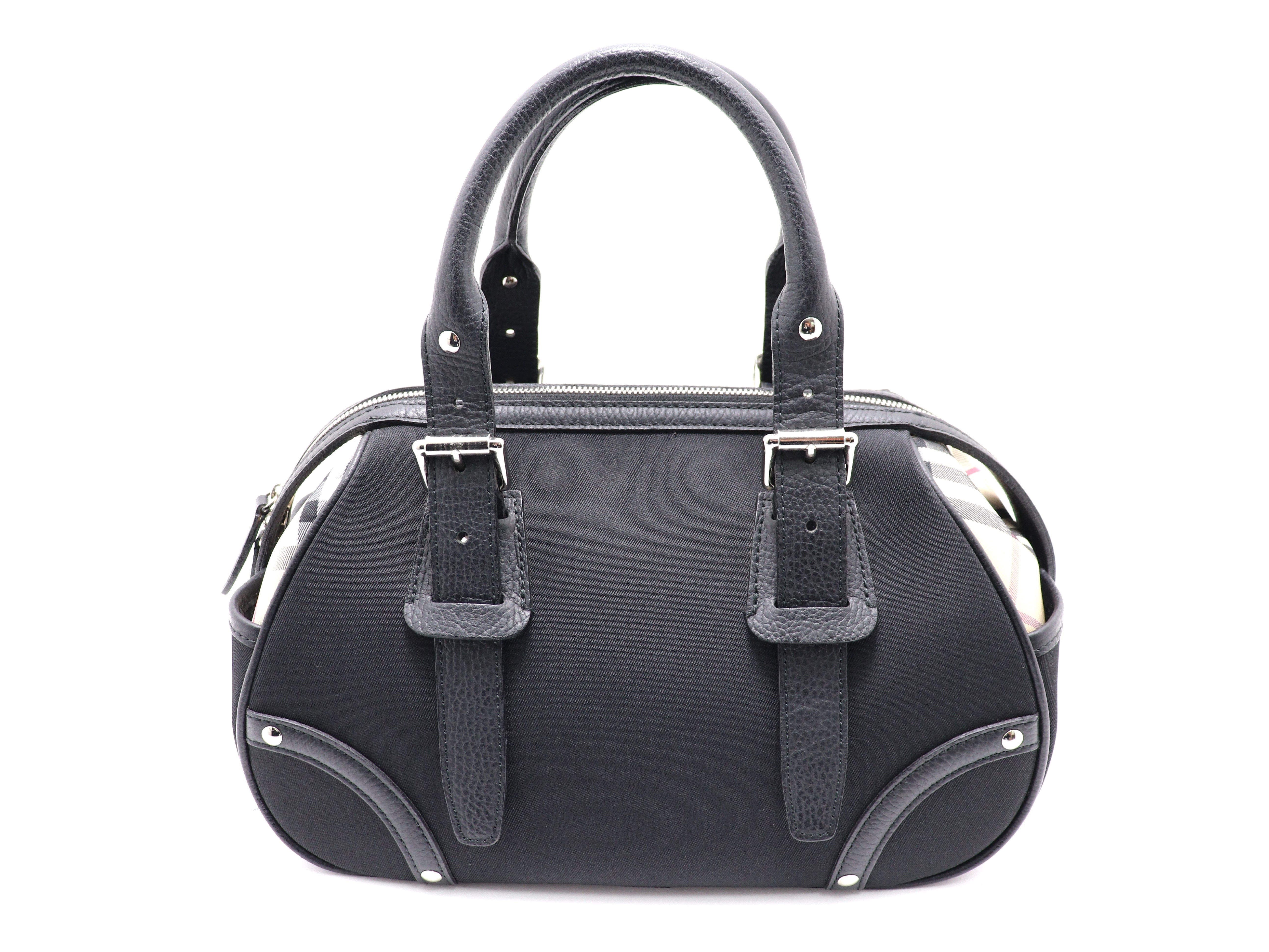 BURBERRY バーバリー チェック ボストンバッグ ミニ ブラック